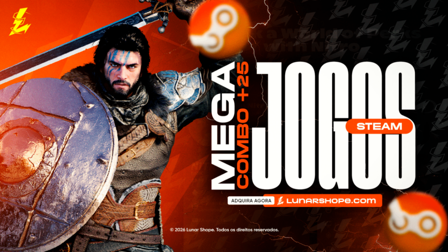 MEGA COMBO +25 Jogos Steam da sua Escolha! (PC) Ativação Steam + 5 Bonus