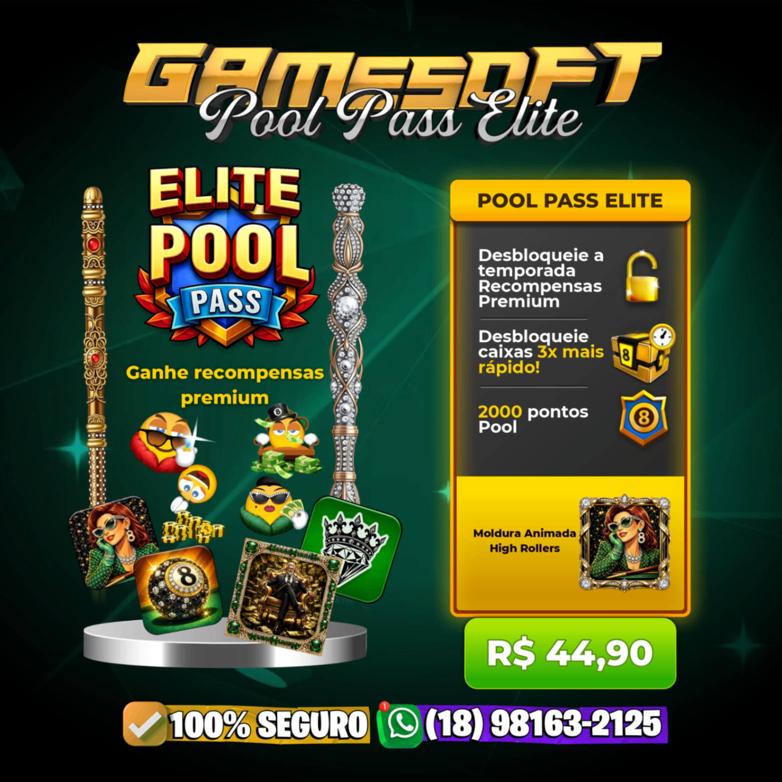 POOL PASS ELITE + MOLDURA EXCLUSIVA