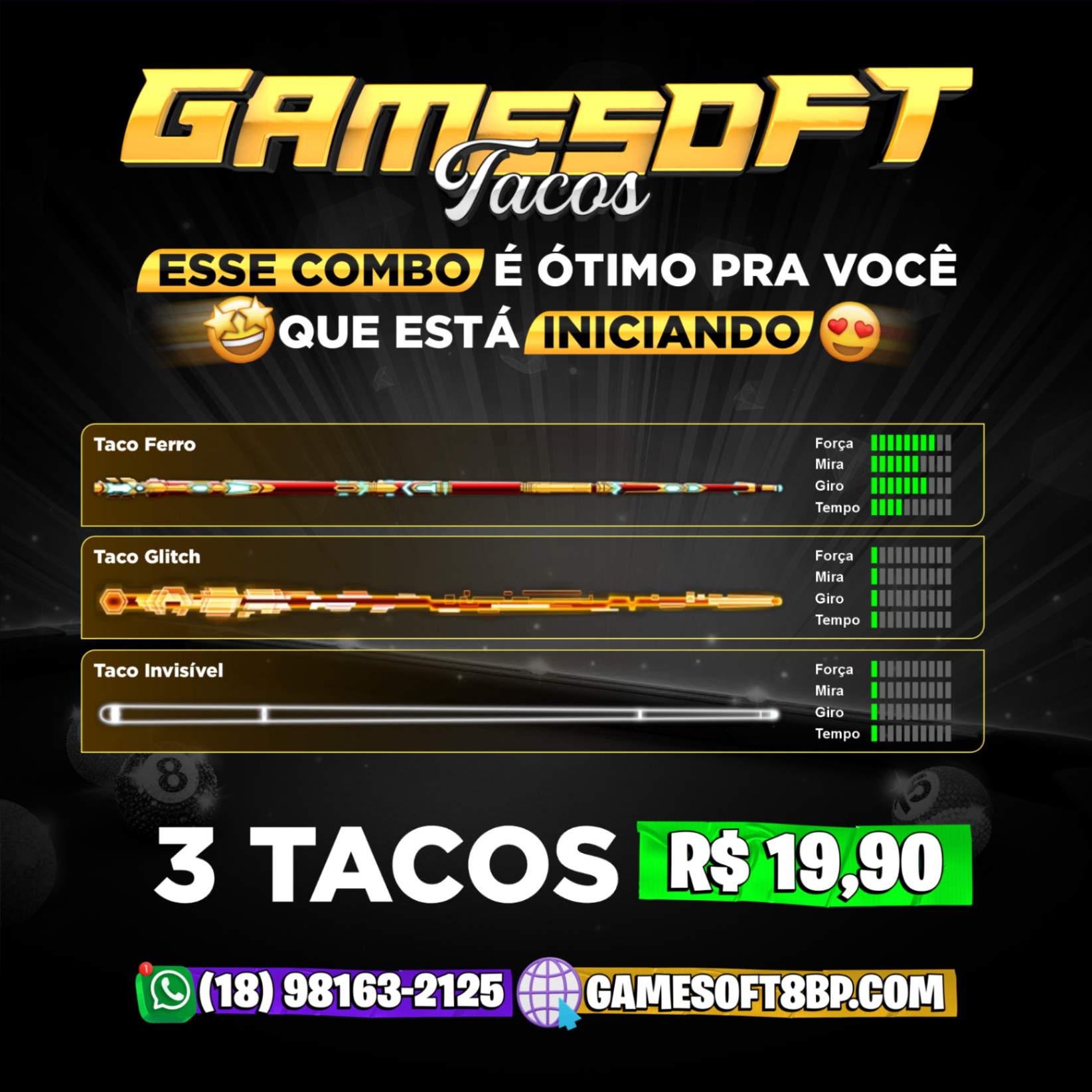 3 TACOS POR R$19,90