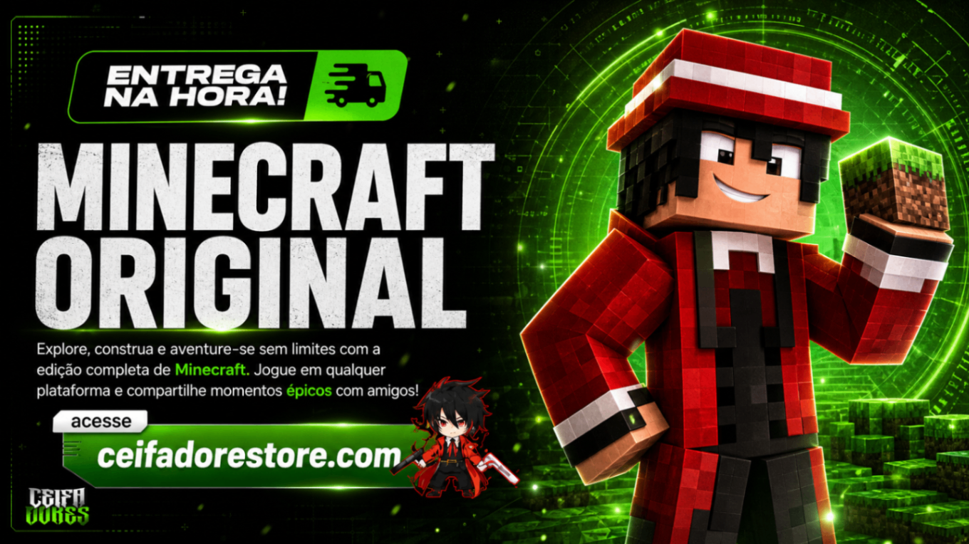 Minecraft Java e Bedrock - Acesso Completo + Capas