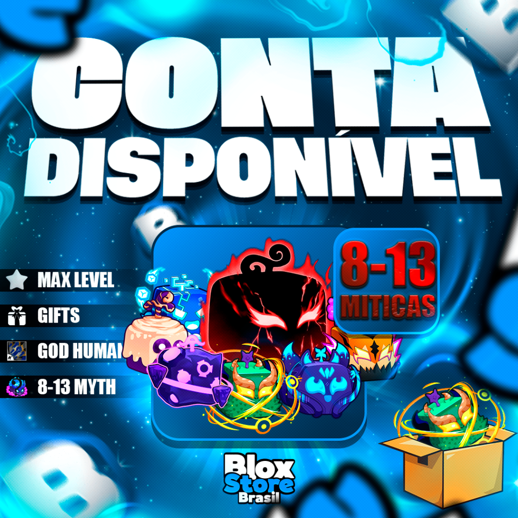 🍉🍇🍊 Lvl Max + 8 - 13 Frutas Míticas No Inventário