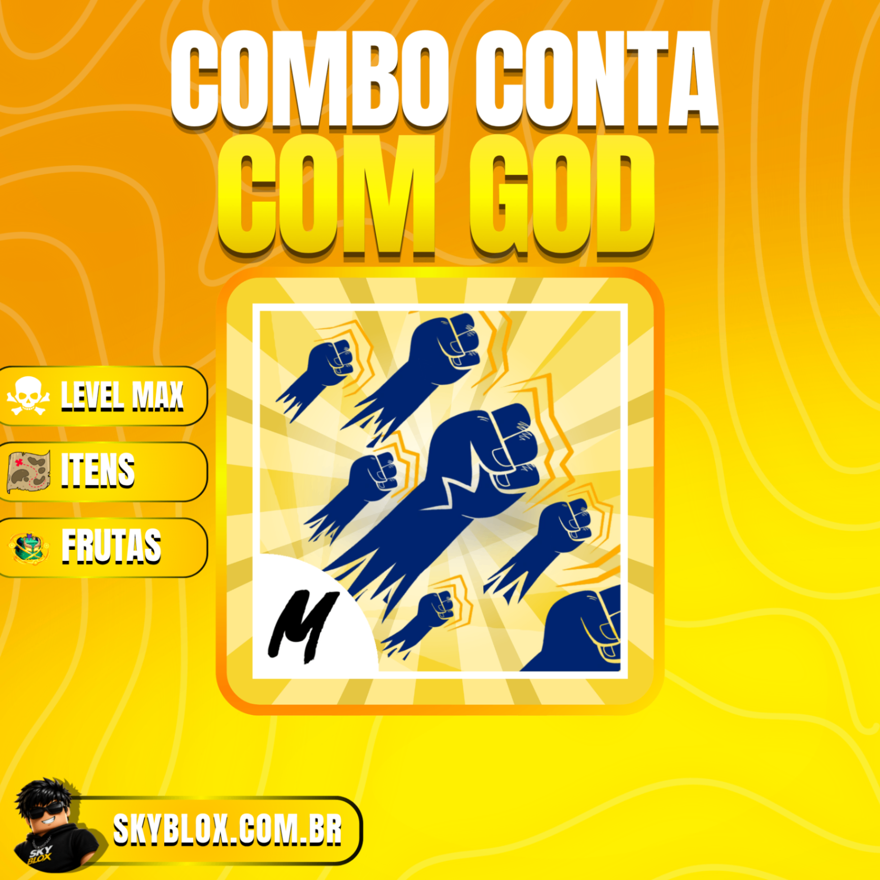 👊 COMBO GOD HUMAN!  Level Max + Itens e Frutas Random