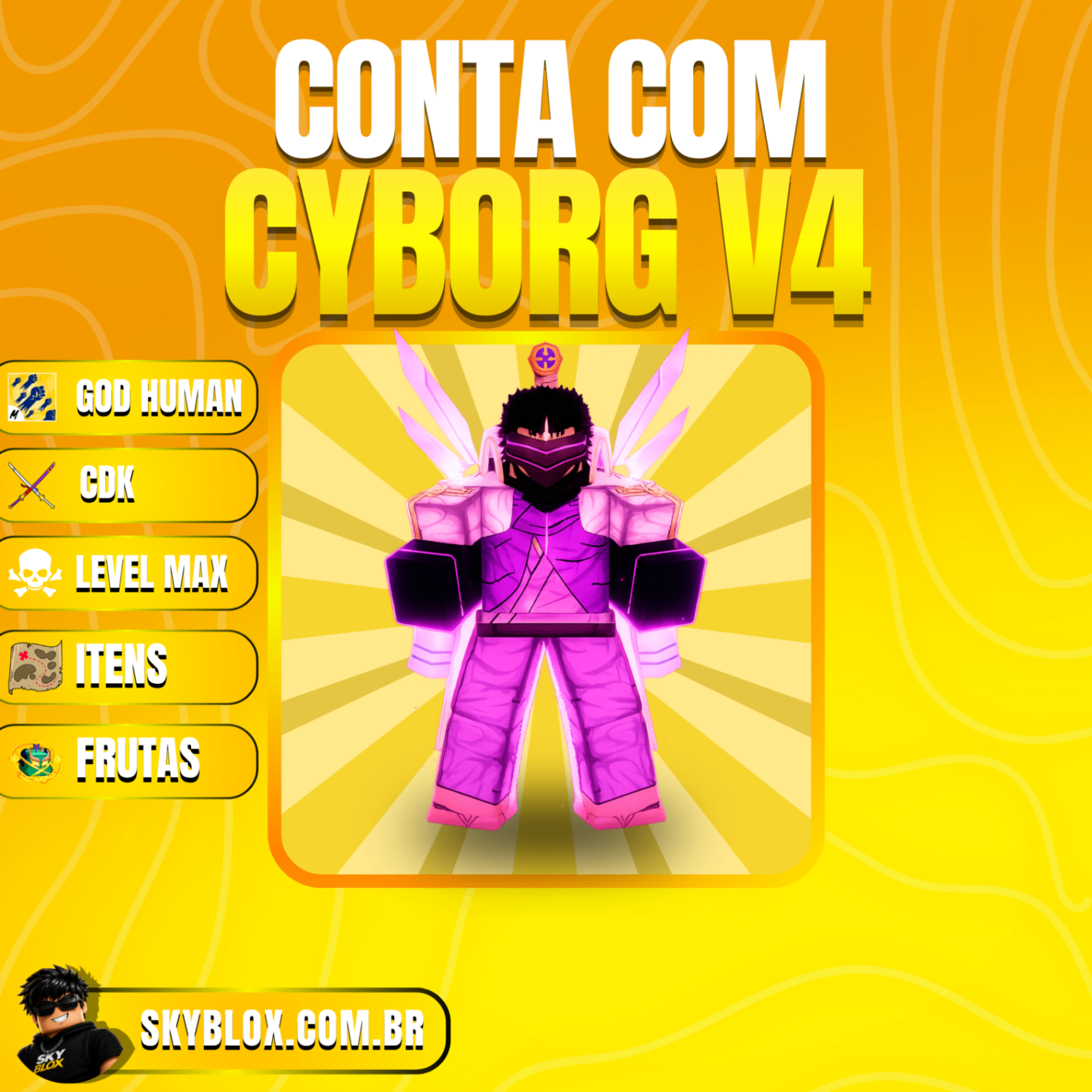 🤖 CYBORG V4 FULL! God Human + Cdk + Level Max