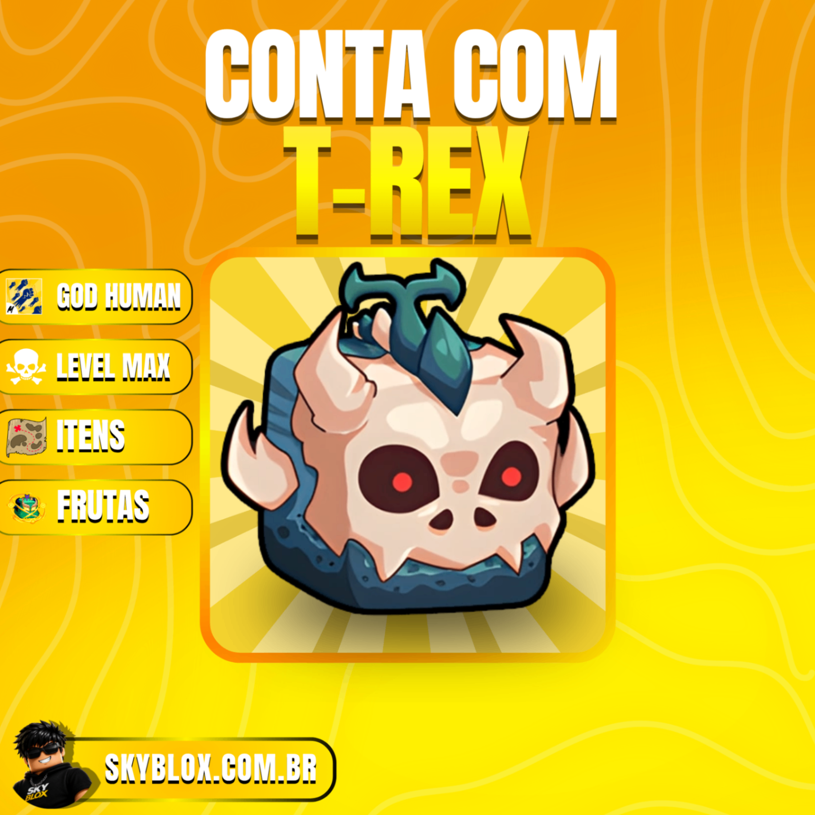 🦖 COMBO T-REX!  T-Rex inv + God Human + Level max