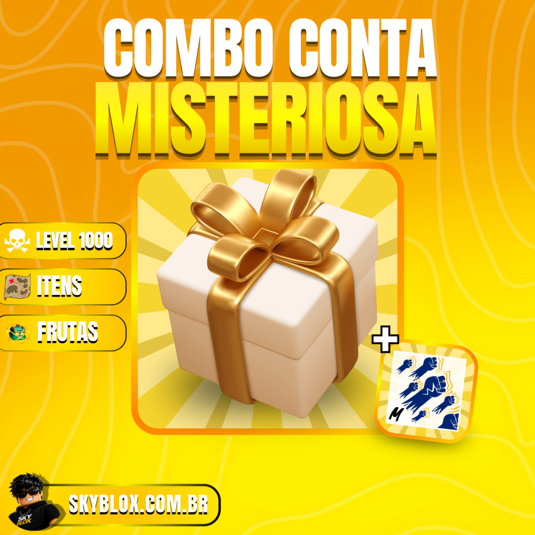 🎁 COMBO MISTERIOSO!  Level +1000 + Itens e Frutas Random