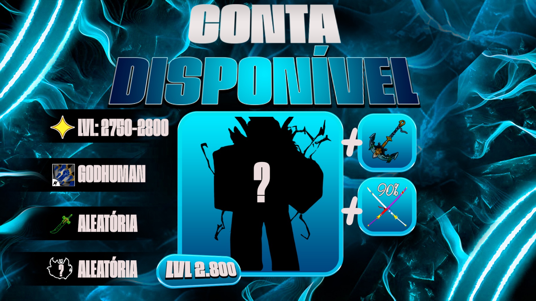 『土』 CONTA COM SHARK ANCHOR + Level Max + GodHuman + Cdk +Dark Fragment + SHARK ANCHOR (90% F > 25K