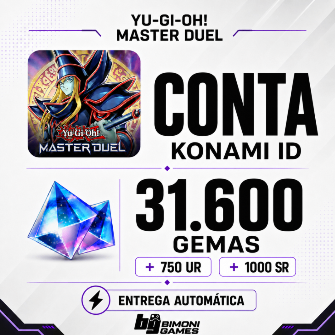 CONTA 31.600 GEMAS + 750 UR + 1000 SR | YU-GI-OH! MASTER DUEL
