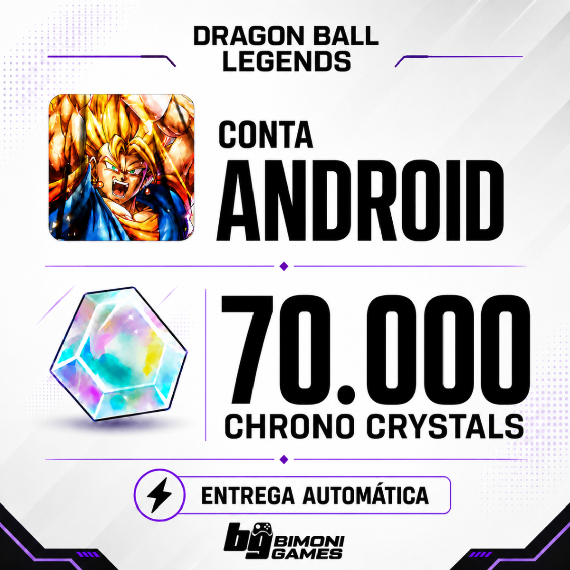 [ANDROID] CONTA 70.000 CHRONO CRYSTALS + 0-5 LFS | DRAGON BALL LEGENDS