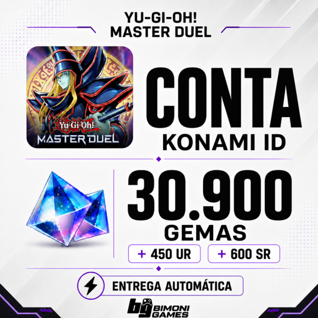 CONTA 30.900 GEMAS + 450 UR + 600 SR | YU-GI-OH! MASTER DUEL