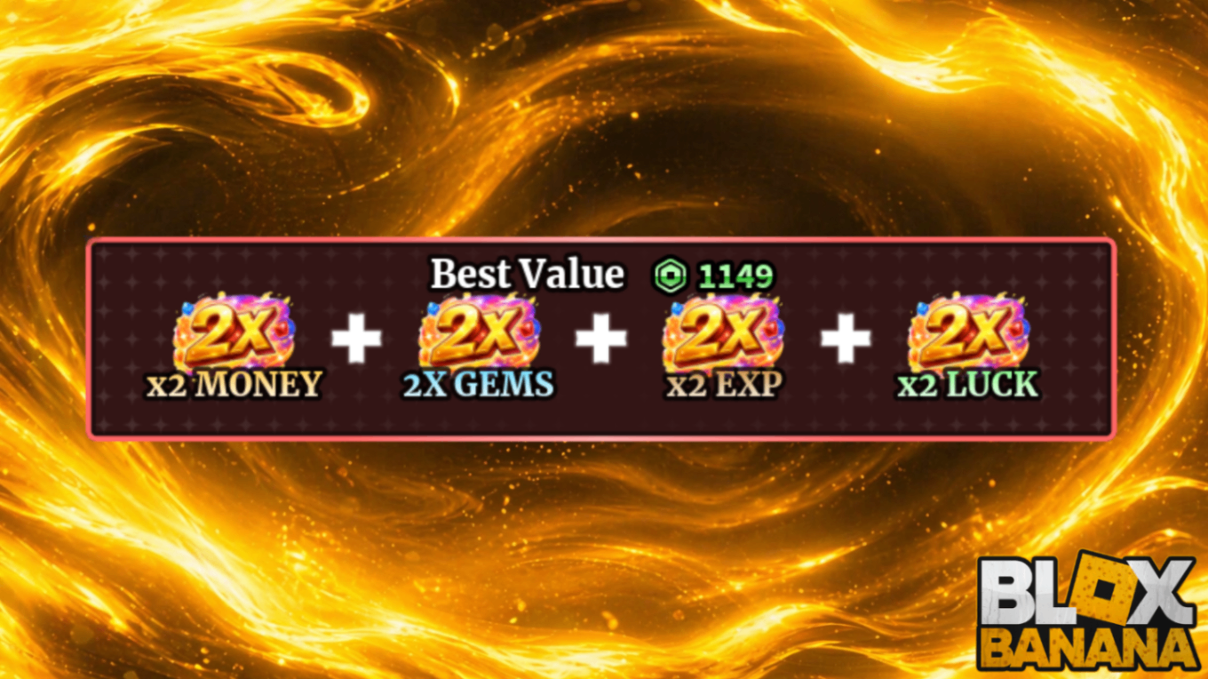 🎫 x2 MONEY  2X GEMS  x2 EXP  X2 LUCK (1149)