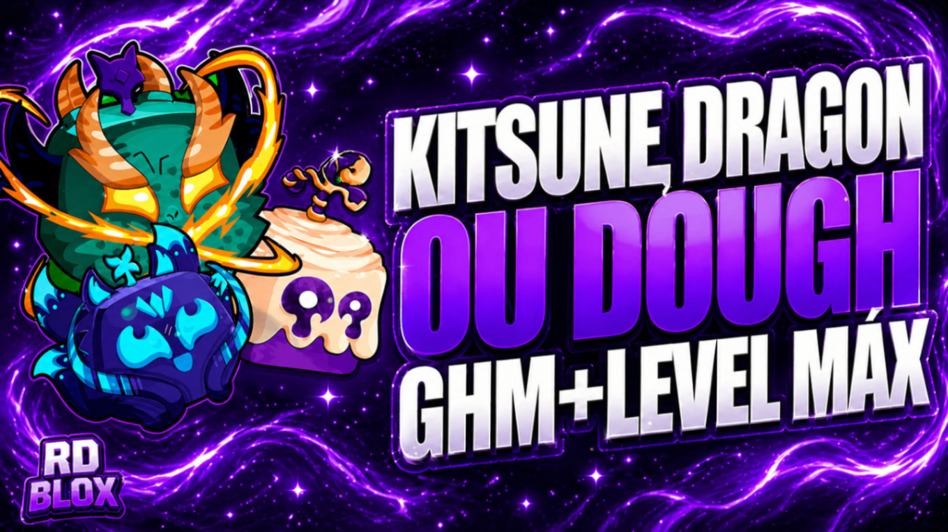 ⭐ LVL 2800 COM 1 GARANTIDA (DRAGON, KITSUNE,OU DOUGH ) (CONTAS BLOX FRUITS)