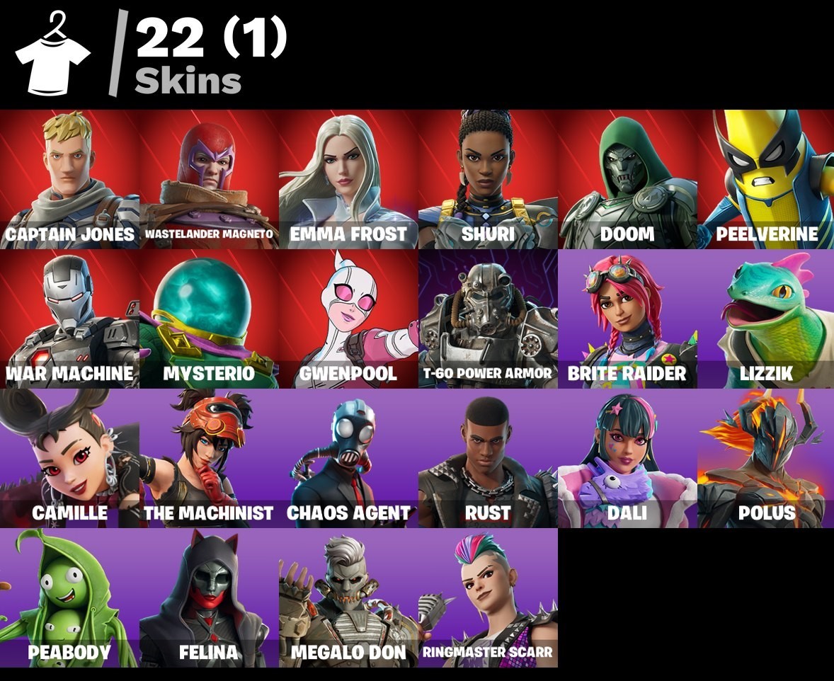 22 SKINS + FULL ACESSO + TRYHARDS + 58 PICARETAS