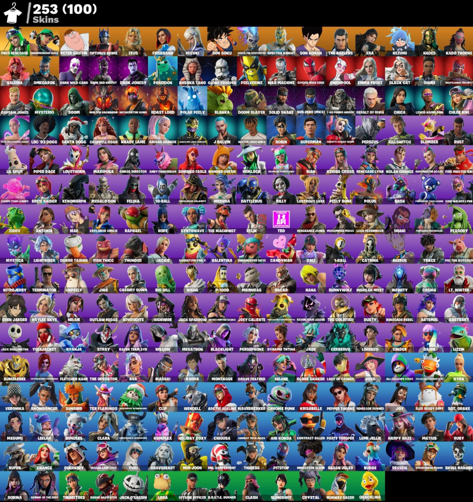 253 SKINS + 100 DE LOJA + FULL ACESSO + OUTLOOK + 269 PICARETAS + TRYHARDS