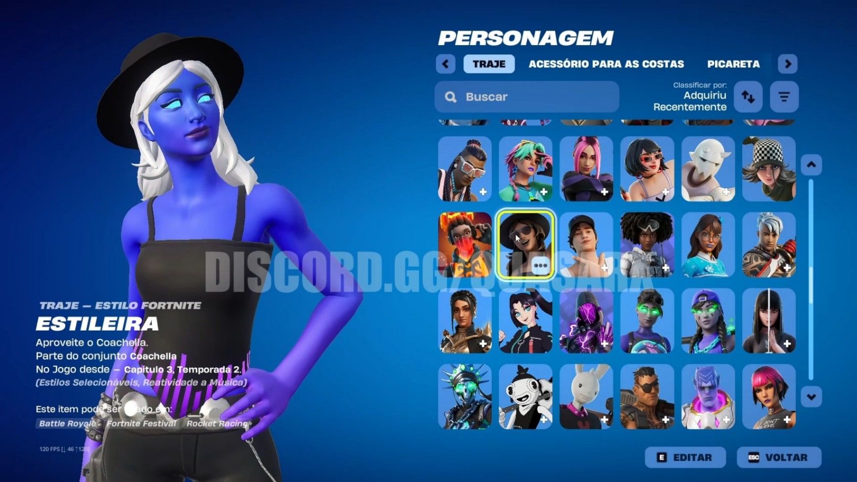 185 SKINS + 53 DE LOJA + 178 PICARETAS + NFA + TRYHARDS + INATIVA DESDE 06/07/2025