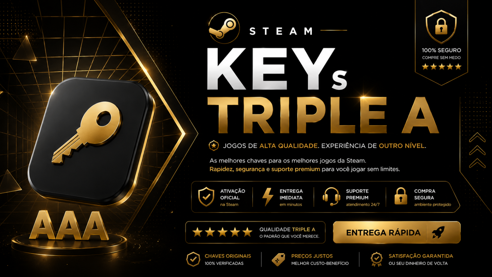 STEAM KEY TRIPLE A (VEM 1 JOGO AAA)