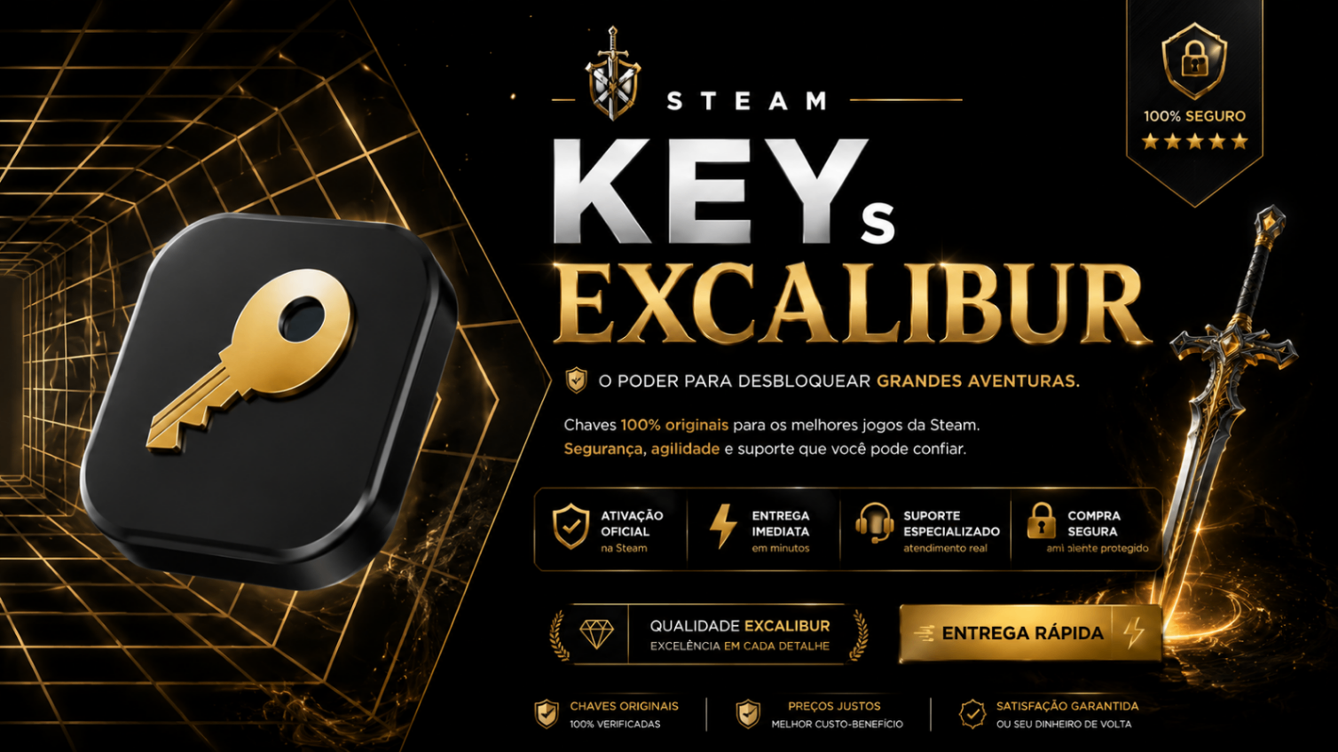STEAM KEYs EXCALIBUR (vem jogos a cima de 200 reais)