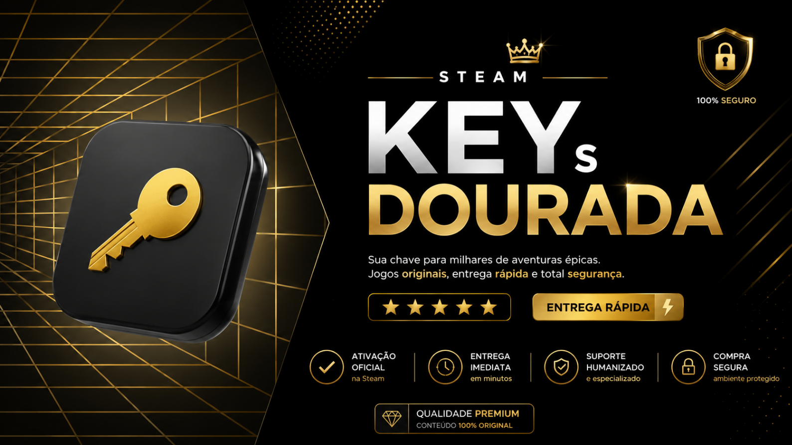 STEAM KEYs DOURADA! (vem jogos a cima de 90 reais)