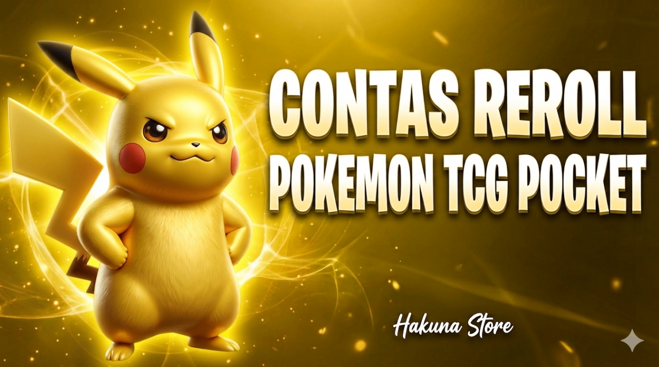 CONTA REROLL POKEMON TCG POCKET | 800 Ampulhetas de Pacote + 1000 Ampulhetas Misteriosas + 17 Poke Gold