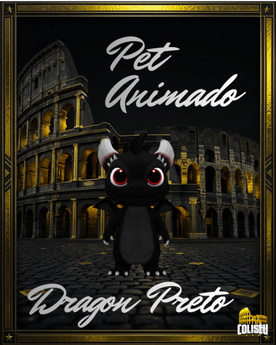 Pet animado BabyDragon Preto
