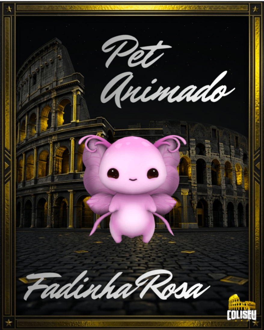 Pet animado Fadinha Rosa