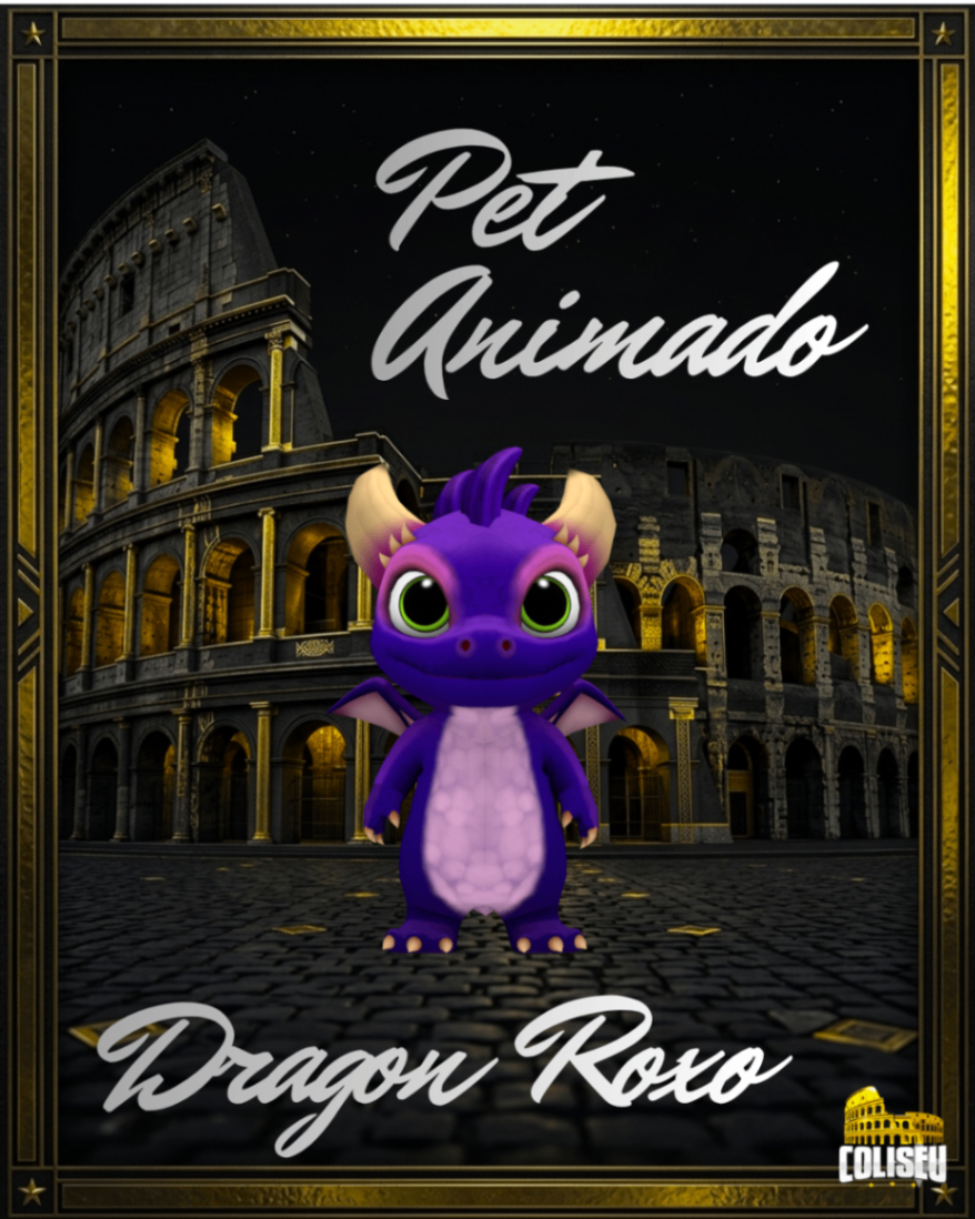 Pet animado BabyDragon Roxo