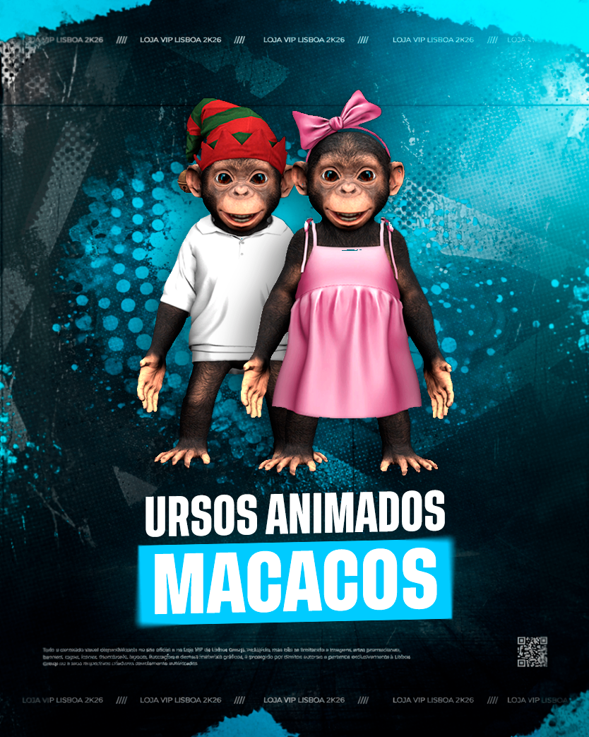 PACOTE ANIMADO MACACO E MACACA