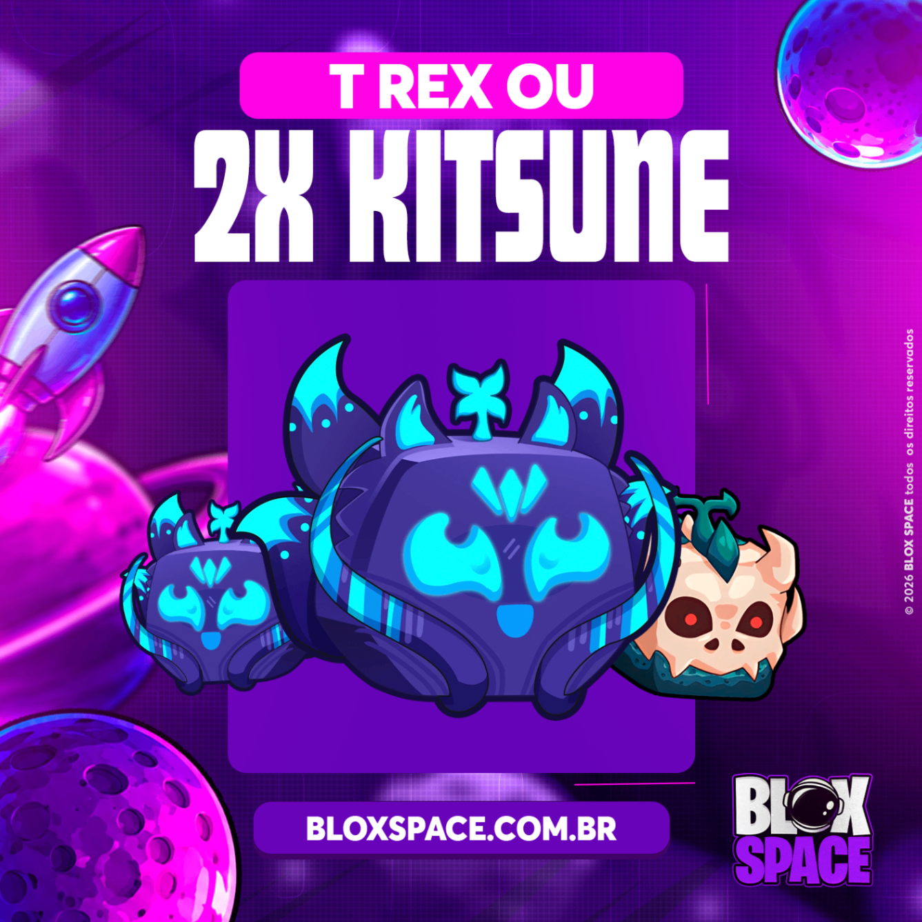 🦊🦊🦖 SUPER DROP: 2 KITSUNE OU 1 T-REX NO INVENTÁRIO!