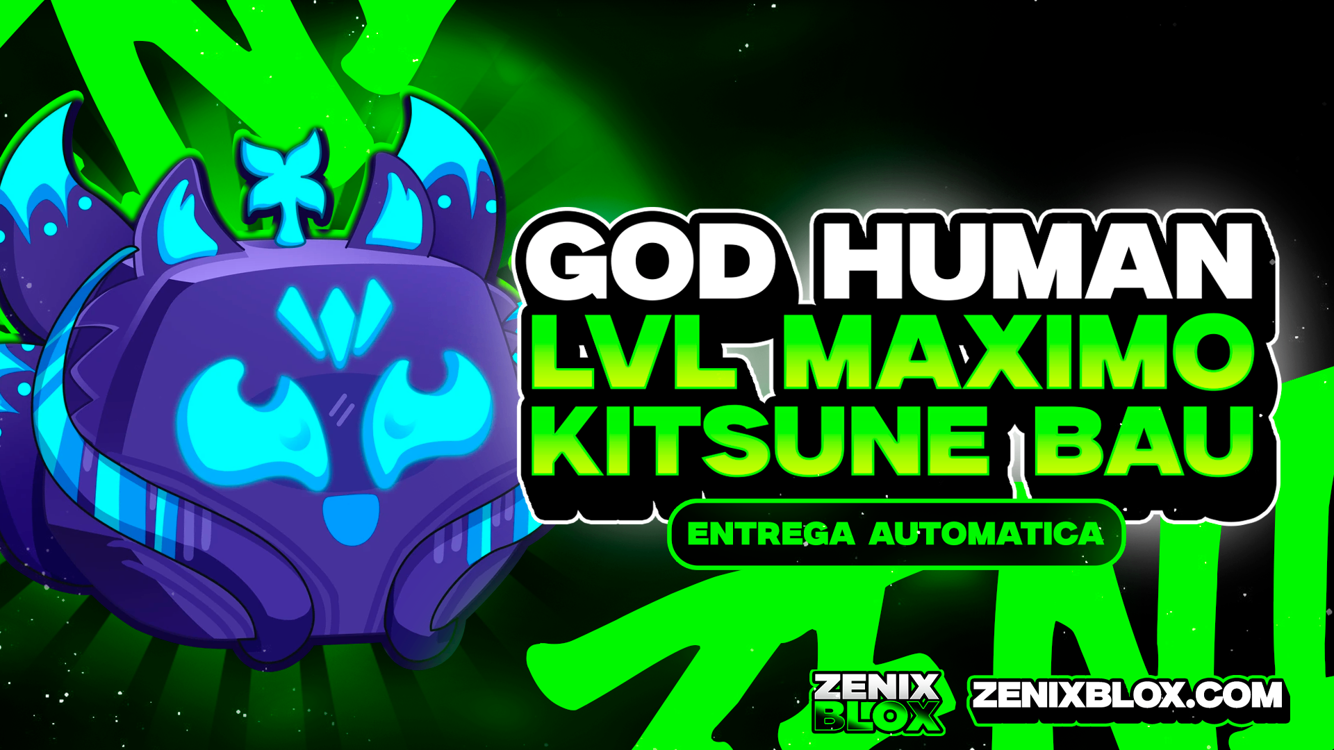 🦊 LEVEL 2800 + KITSUNE NO INVETARIO COM GOD HUMAN