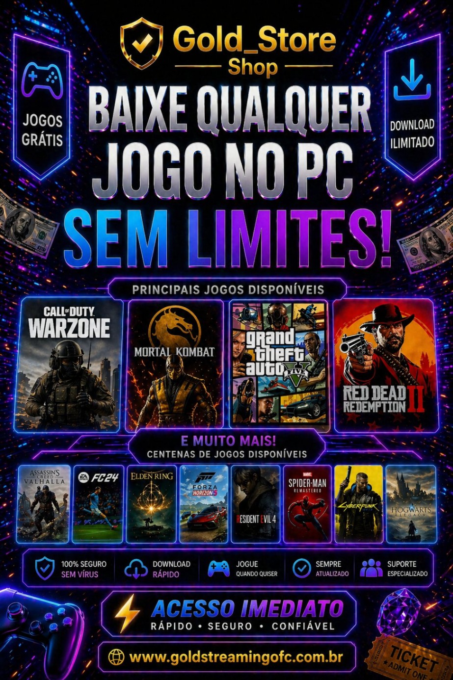 Baixar Qualquer jogo no PC | Vitalício