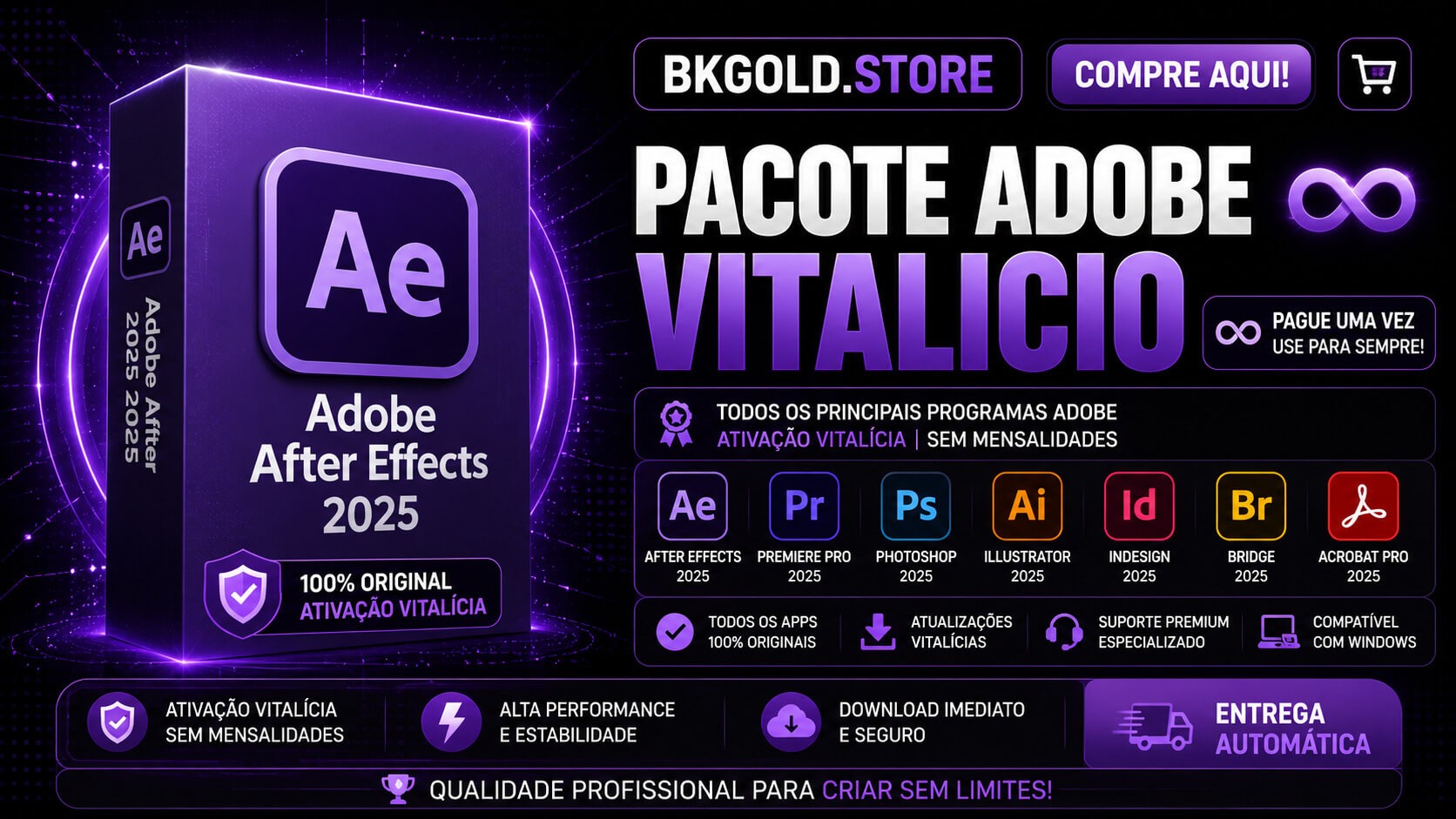 Pacote Adobe Vitalício 2025