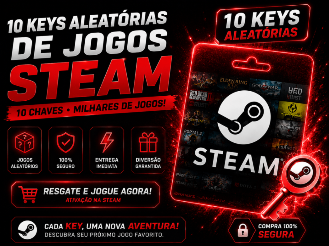 10 Keys Steam Aleatórias