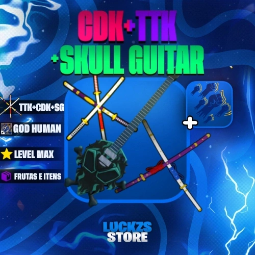 Contas de Blox Fruits Com CDK Mais TTK Mais Skull Guitar