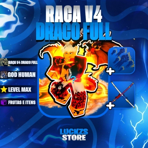Contas de Blox Fruits Com V4 Full Draco