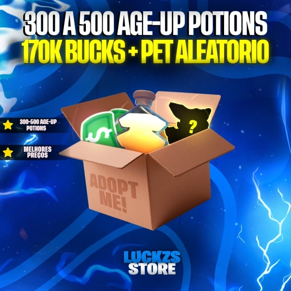 🧪 300 A 500 AGE-UP POTIONS + 170k BUCKS + PET ALEATORIOS