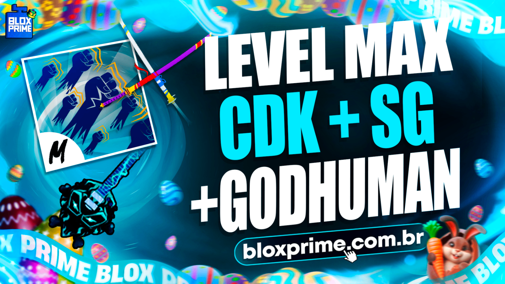 ⭐LVL MAX + GODHUMAN👊 + CDK⚔️+ SOULGUITAR🎸+ FRUTAS E ITENS 🍎