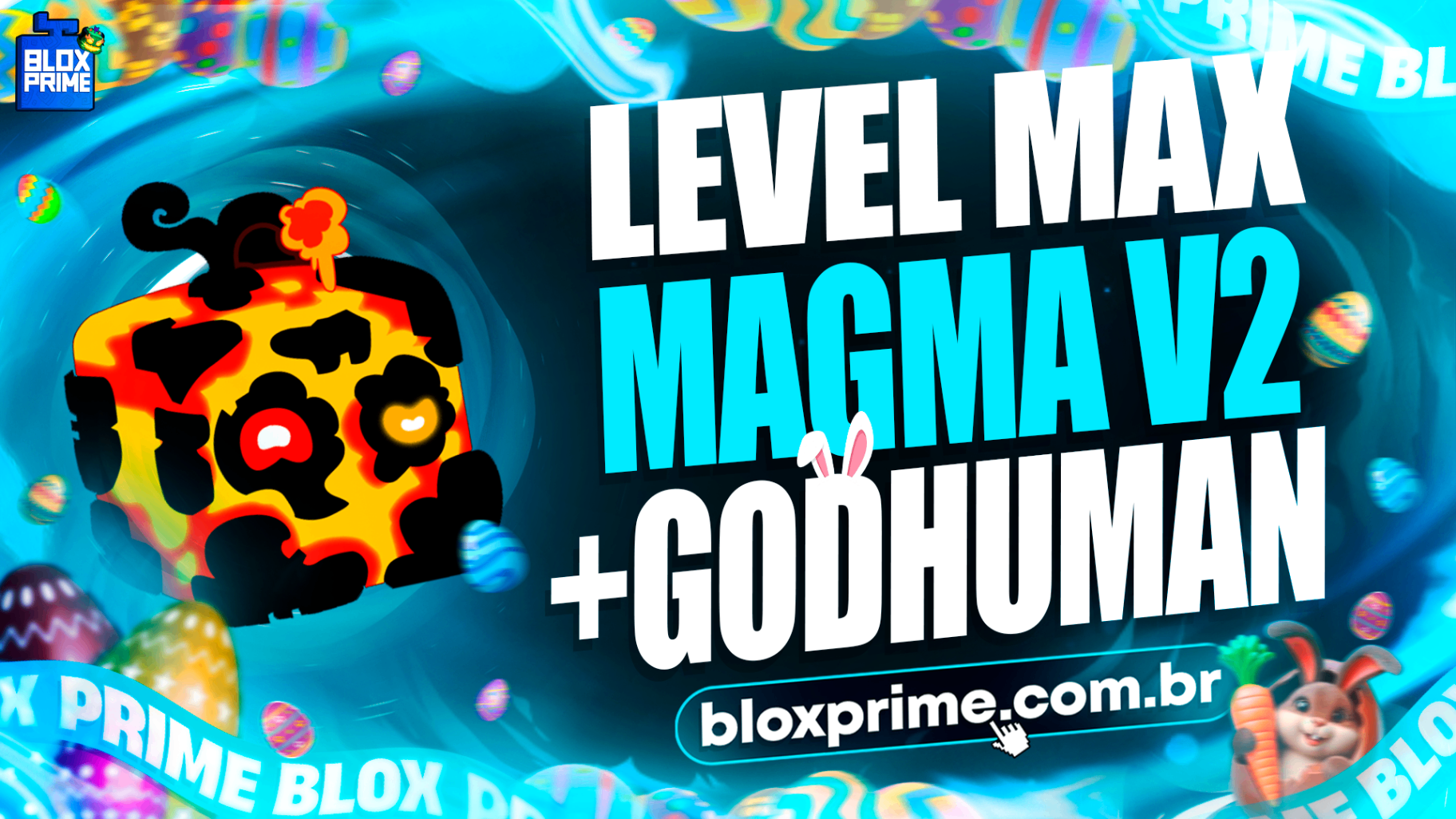 🌋 LEVEL MÁX +👊 GODHUMAN + MAGMA V2 🌋(DESPERTADA/V2) 🍎