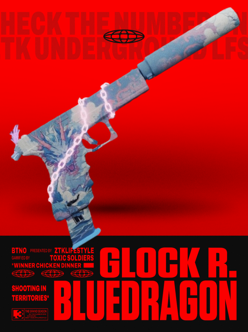 SKIN GLOCK BLUE DRAGON - 10 DIAS