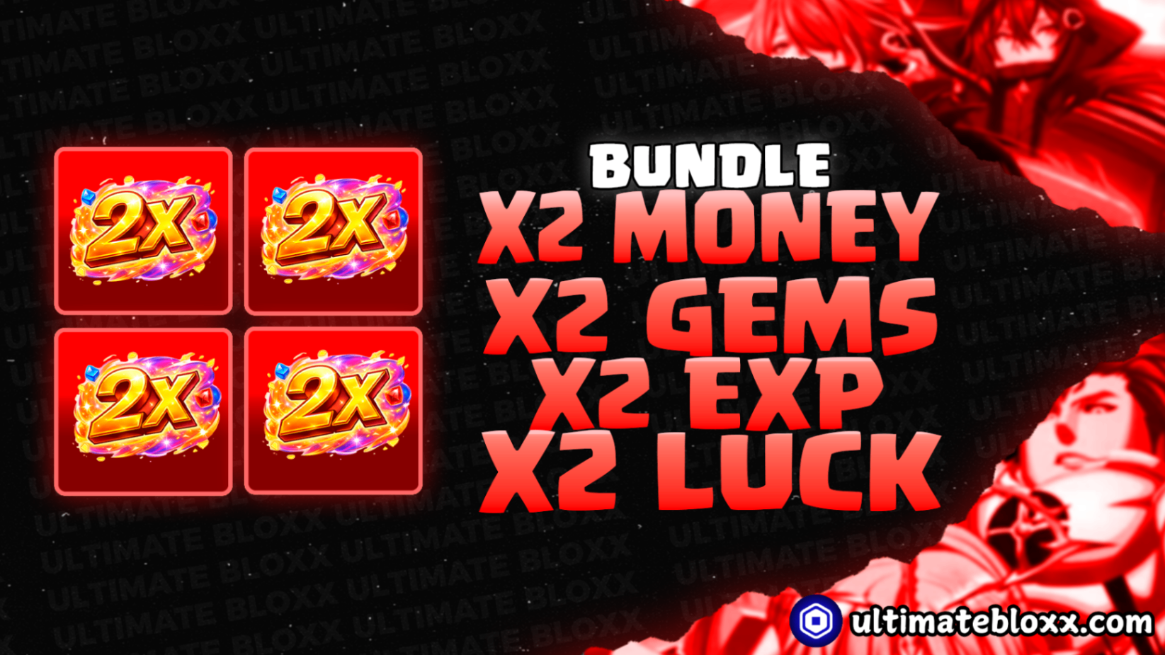 BUNDLE (2X MONEY+2X GEMS+2X EXP+2X LUCK